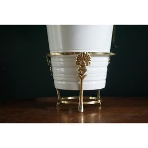 Vintage Accents - vtg art deco gold plant pot stand Vintage Accents - vtg art deco gold plant pot stand